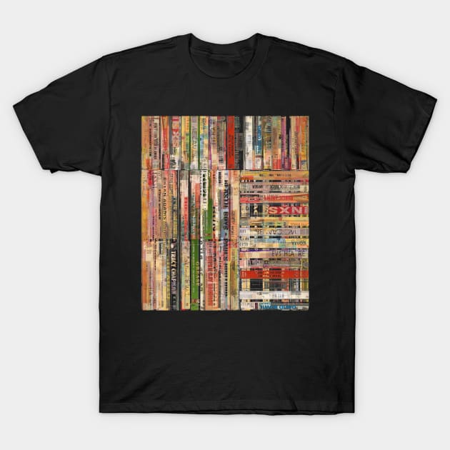 80s retro vintage music tapes mixed media collage art T-Shirt by bulografik